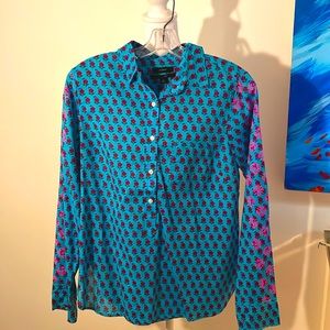 J.CREW NEW light madras pink and blue flower print with ombré